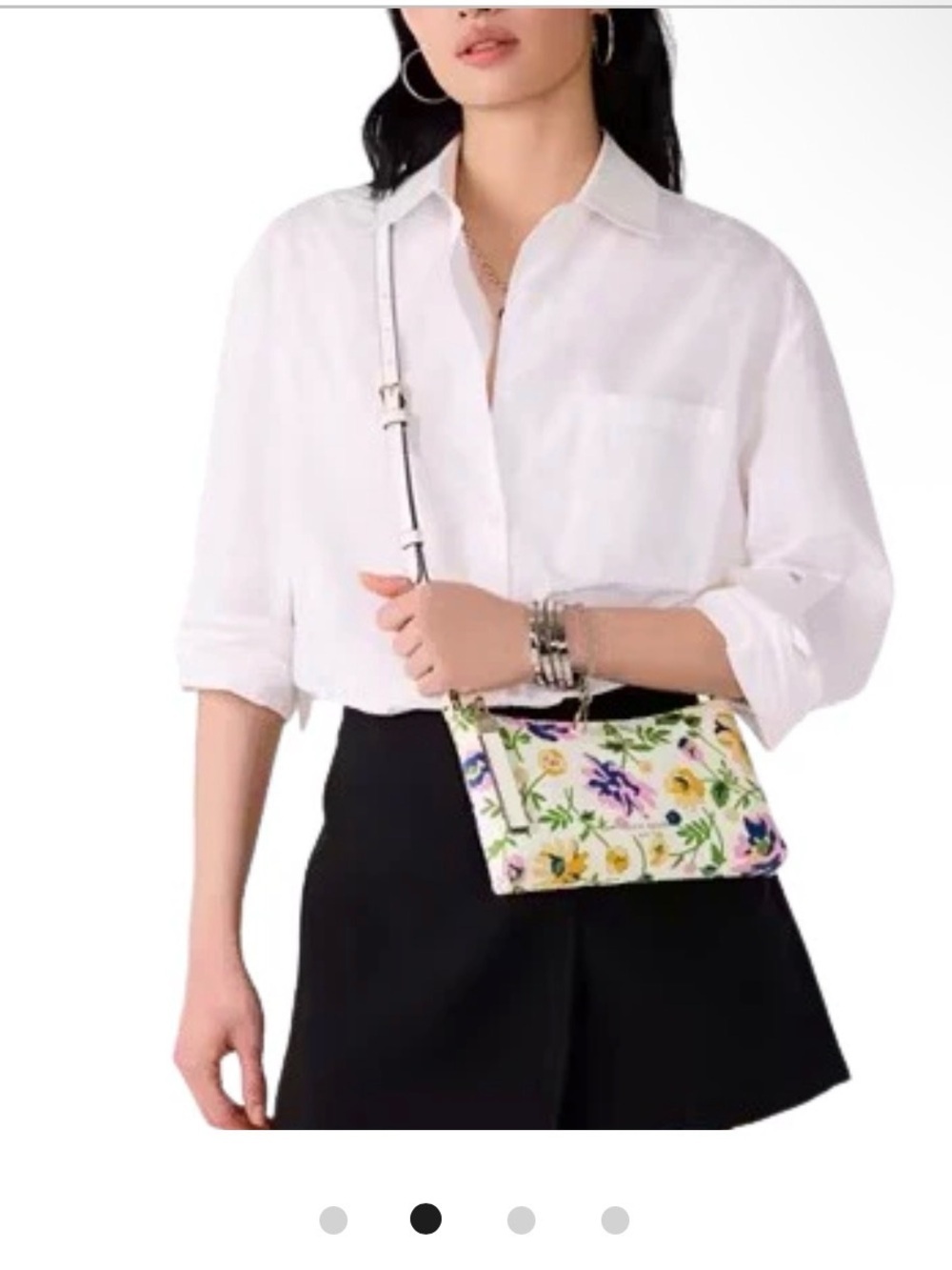 kate spade Sadie White Floral Crossbody with Pink, Purple and Green Accents - Picture 10 of 10